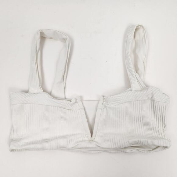 L*Space Lee Lee Ribbed Bikini Top in Cream Size Small NWT - Picture 1 of 4